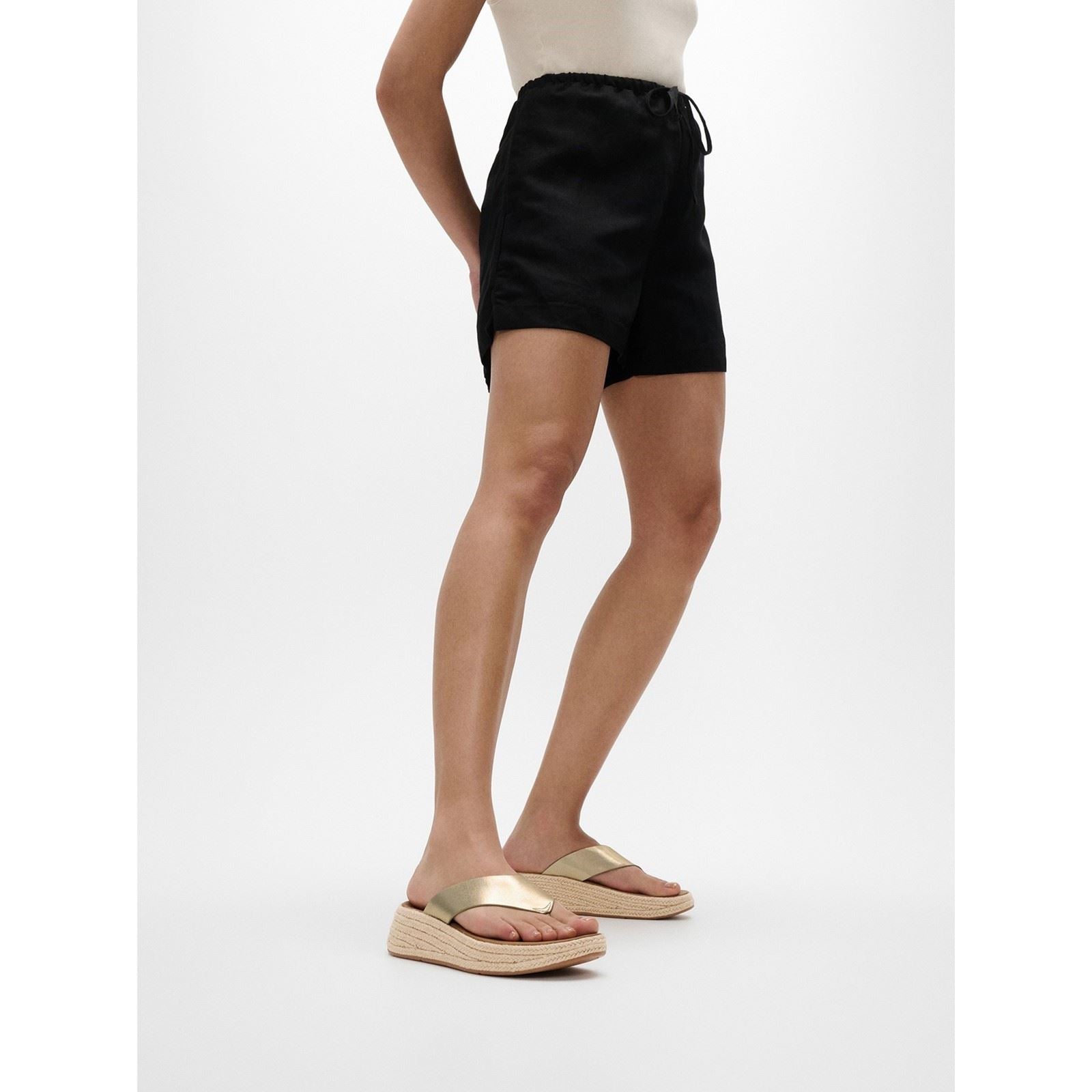 Fitflop F-Mode Toe Post Espadrille Sandales Platino En Cuir Pour Femmes