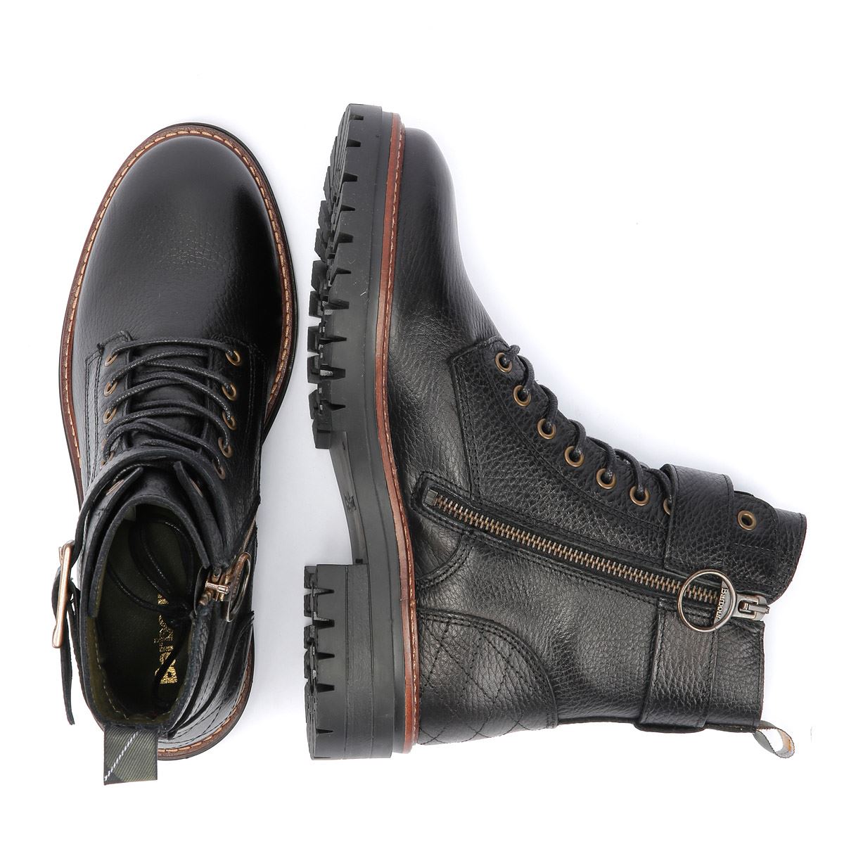 Barbour Heidi Bottes Noires En Cuir Pour Femmes