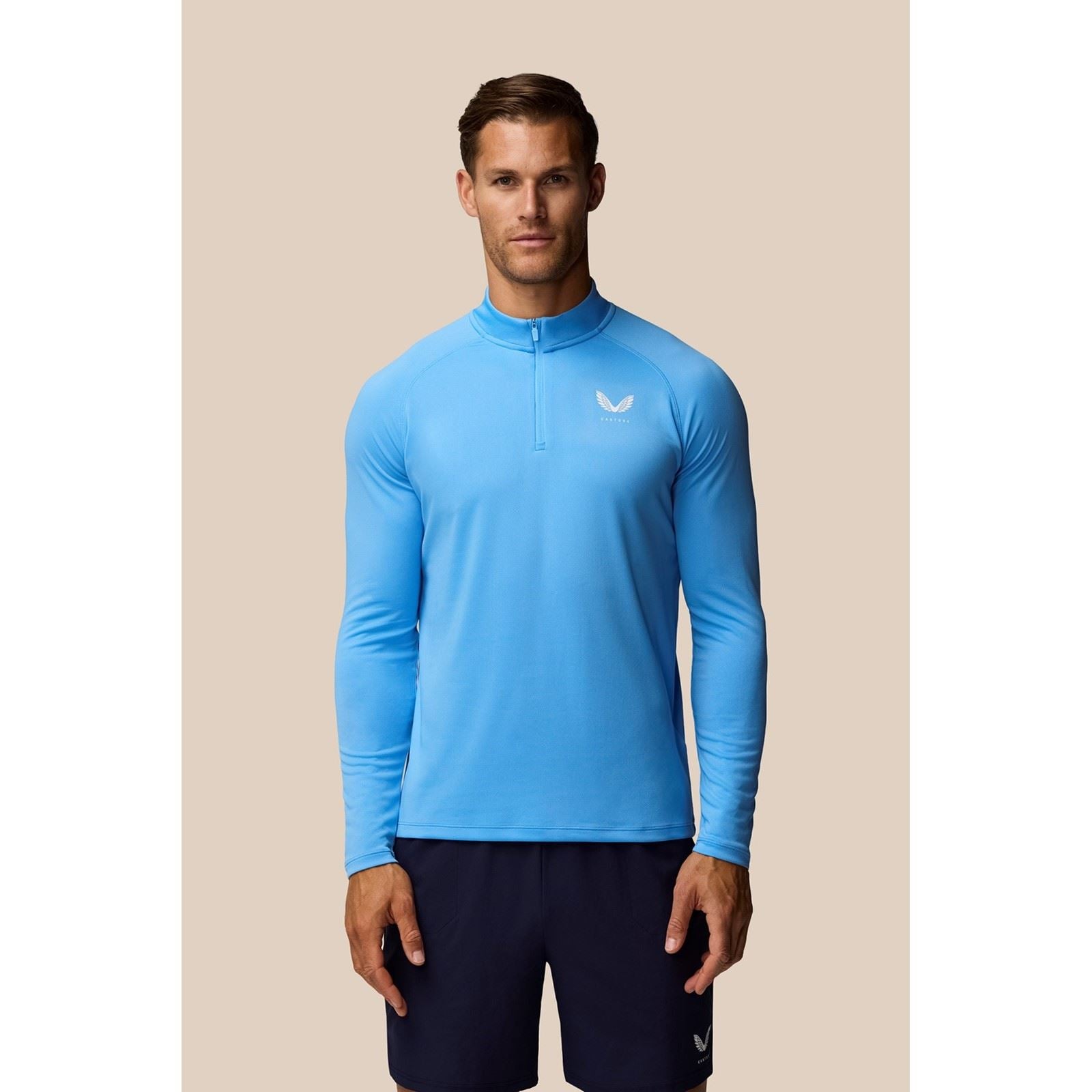 Castore Adapt Training 1/4 Zip Top T-Shirts De Sport Actifs Pour Hommes En Polyester Vert