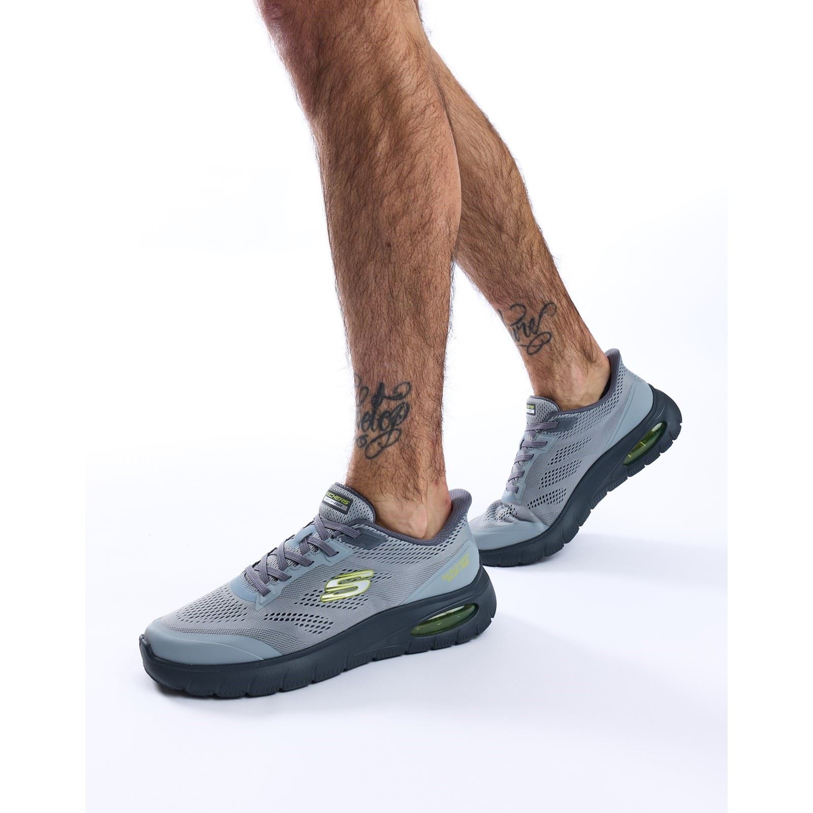 Skechers Skech-Air Summits Baskets En Textile Pour Hommes Charbon/Citron Vert