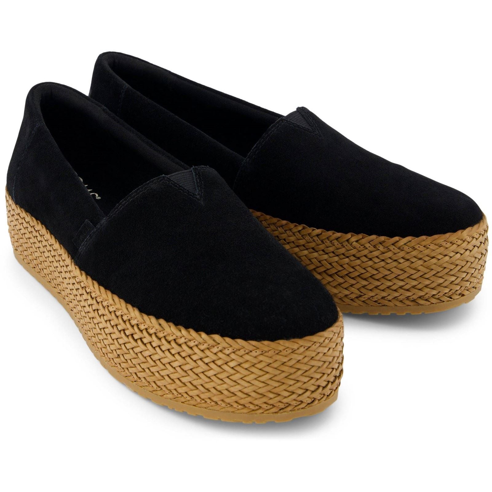TOMS Valencia Espadrilles Pour Femmes En Cuir Noir