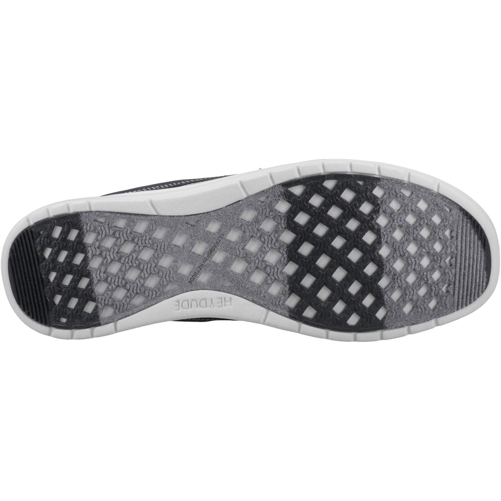HEYDUDE Welsh Grip Classic Mesh Chaussures Bateau Pour Homme En Mélange De Coton Noir/Gris Tempête