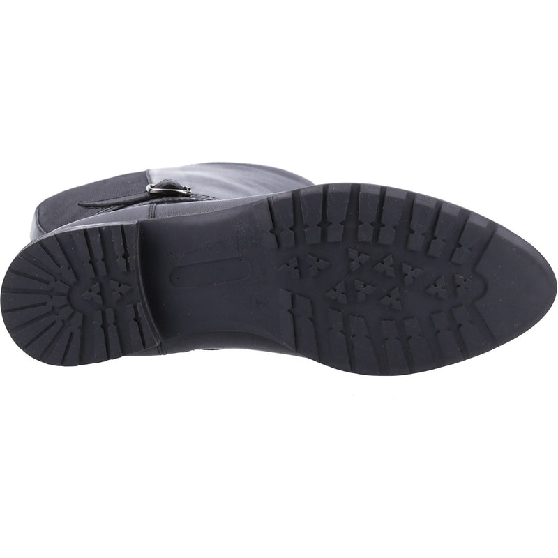 Hush Puppies Vanessa Bottes Noires À Talons Hauts En Cuir Pour Femmes