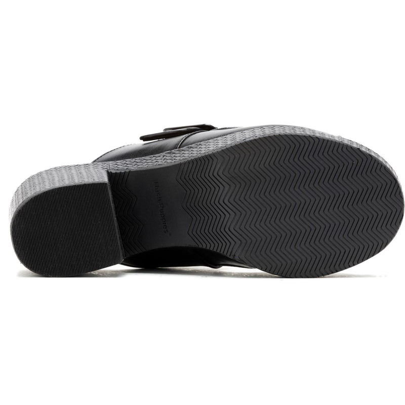 Hush Puppies Poppy Sandales Noires Pour Femmes En Cuir