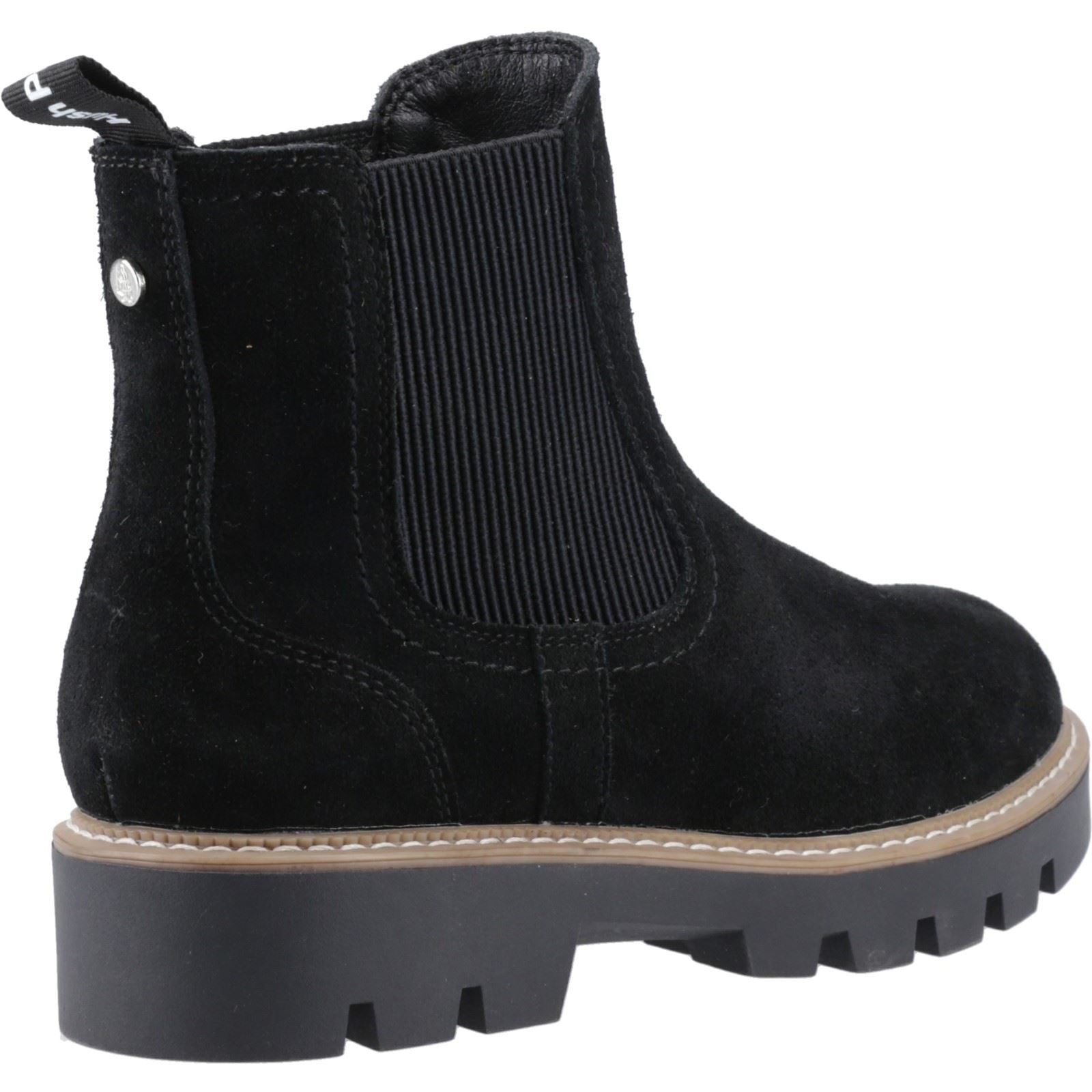 Hush Puppies Aofie Bottines Chelsea Plates Pour Femmes En Daim Noir