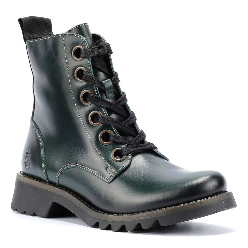 Fly London Ragi Bottes En Cuir Pour Femme Vertes