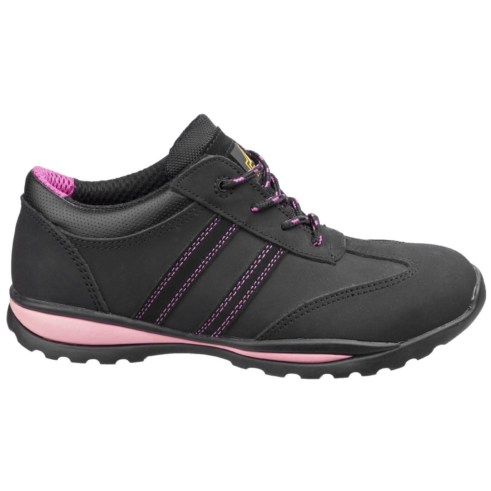 Amblers Safety  Baskets De Sécurité En Cuir Pour Femmes Fs47 Noires/Roses