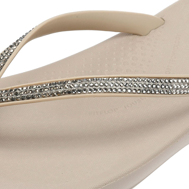 FitFlop Iqushion Ombre Sparkle Tongs Pour Femmes En Caoutchouc Beige