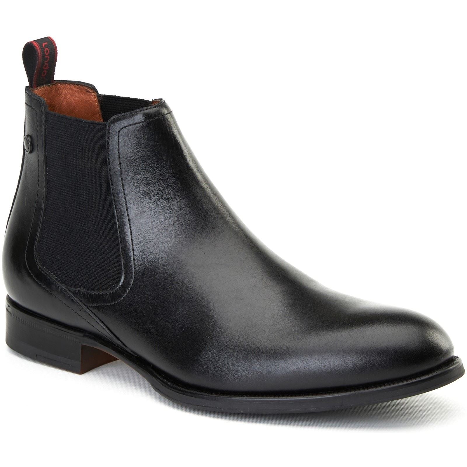 Base London Whittle Bottes En Cuir Noires Pour Hommes
