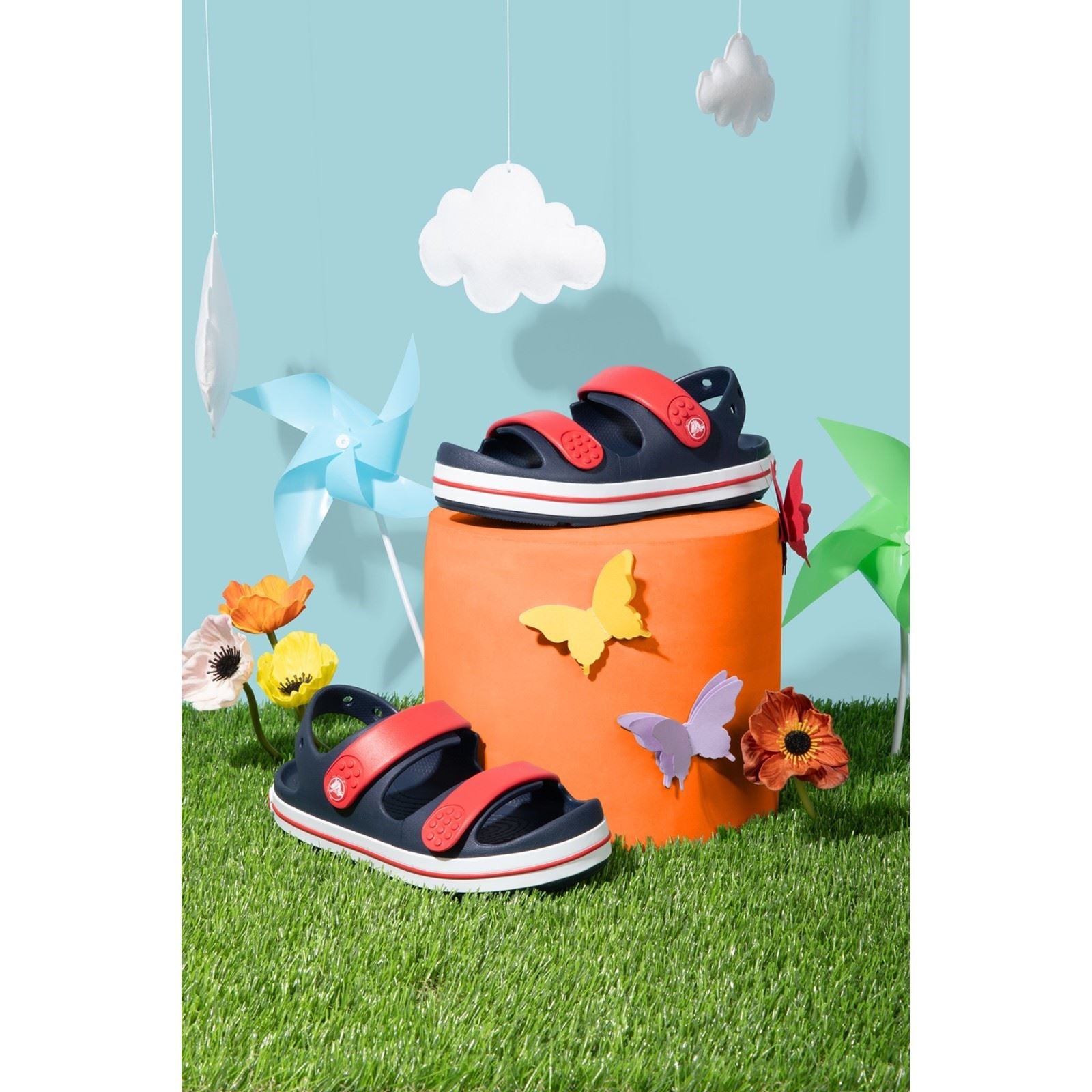 Crocs Crocband Play Sandales En Thermoplastique Bleu Marine/rouge Varsity