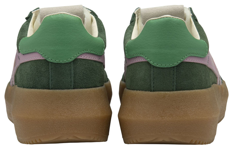 Gola Athena Baskets Vertes Pour Femmes Suede