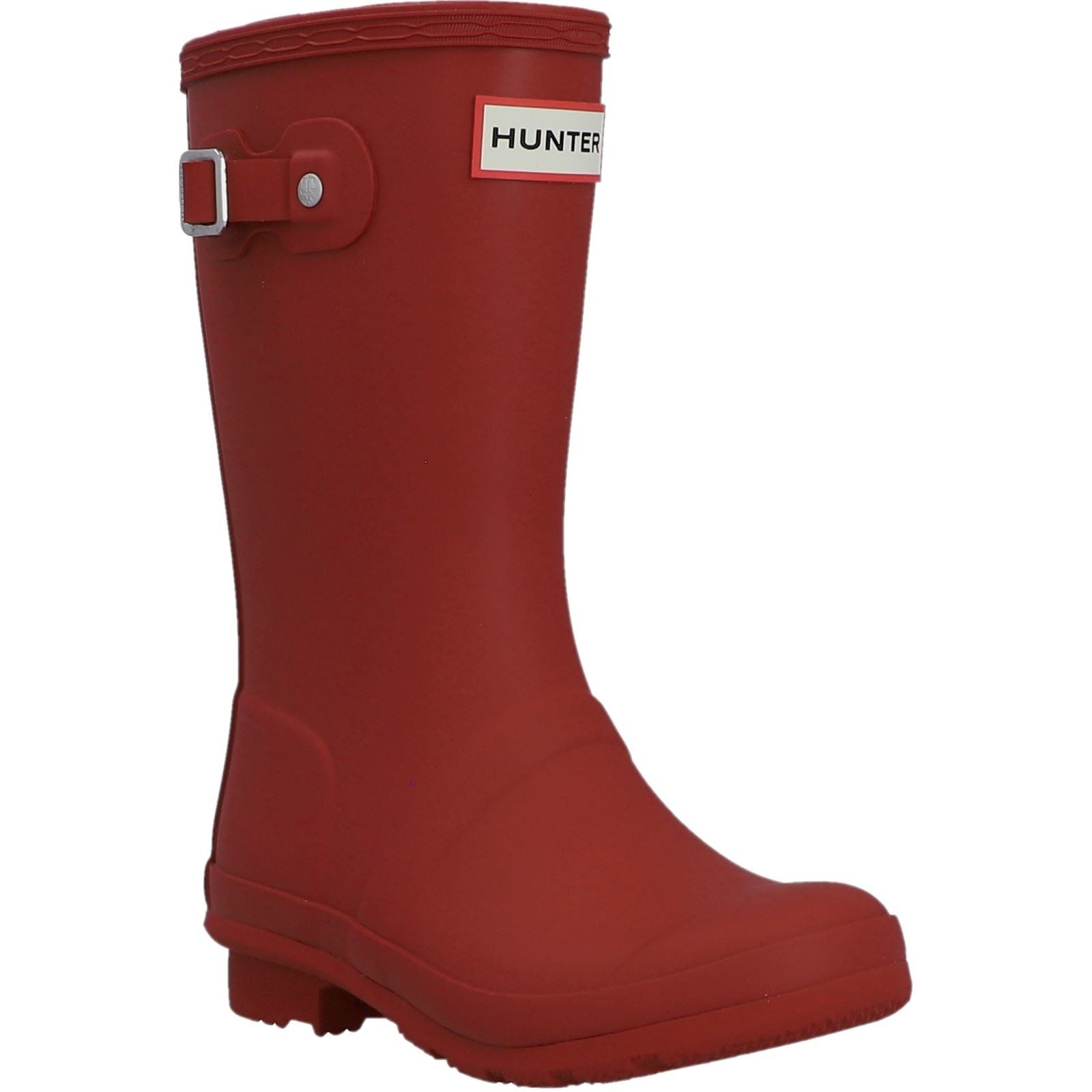 Hunter Junior Originals Bottes De Pluie Militaires Rouges En Caoutchouc Unisexe Pour Enfants