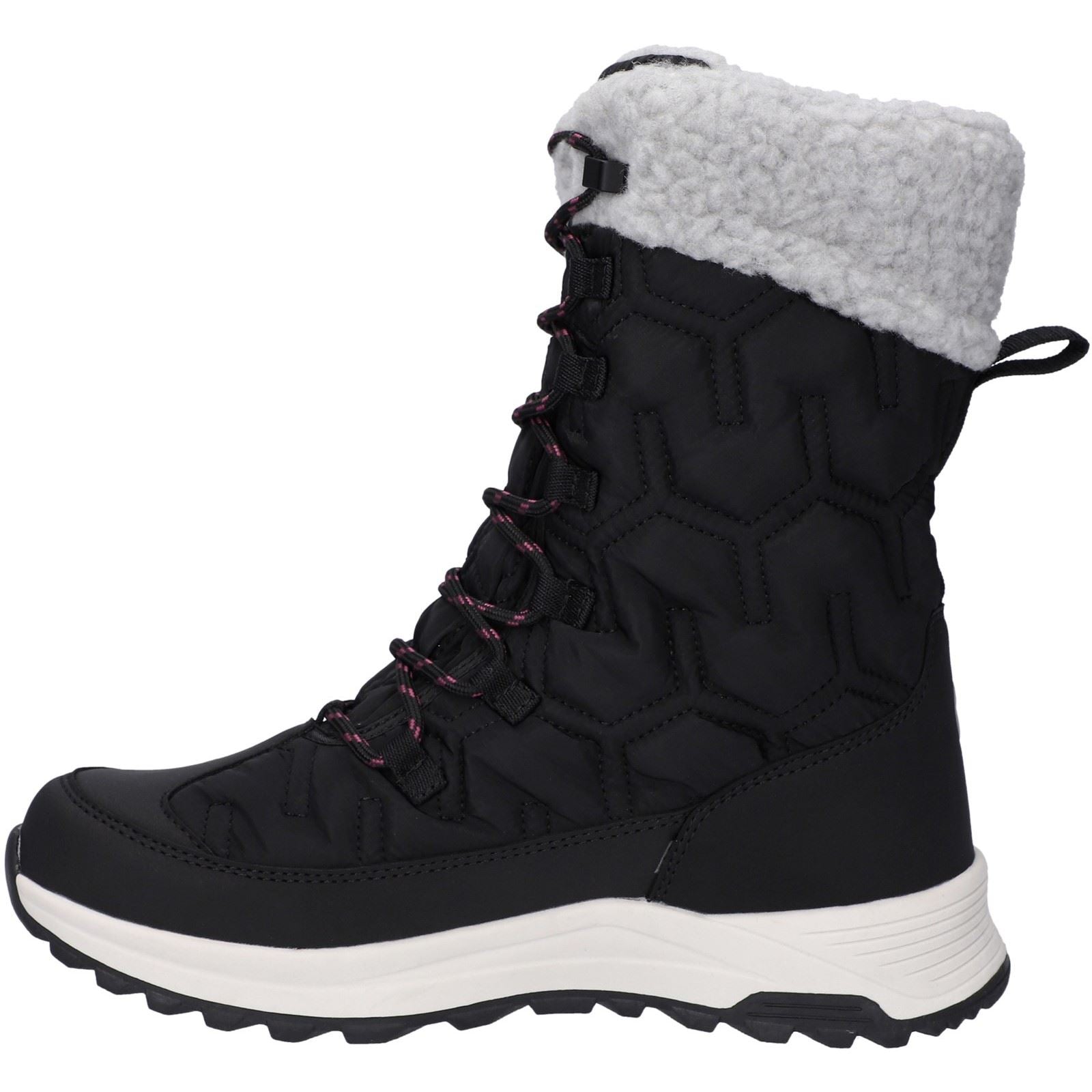 Hi-Tec Sophia Bottines D'hiver Pour Femmes En Nylon Noir Jet/fuchsia Festival