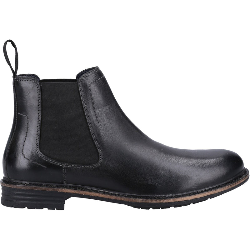 Hush Puppies Justin Chelsea Bottes Noires En Cuir Pour Hommes