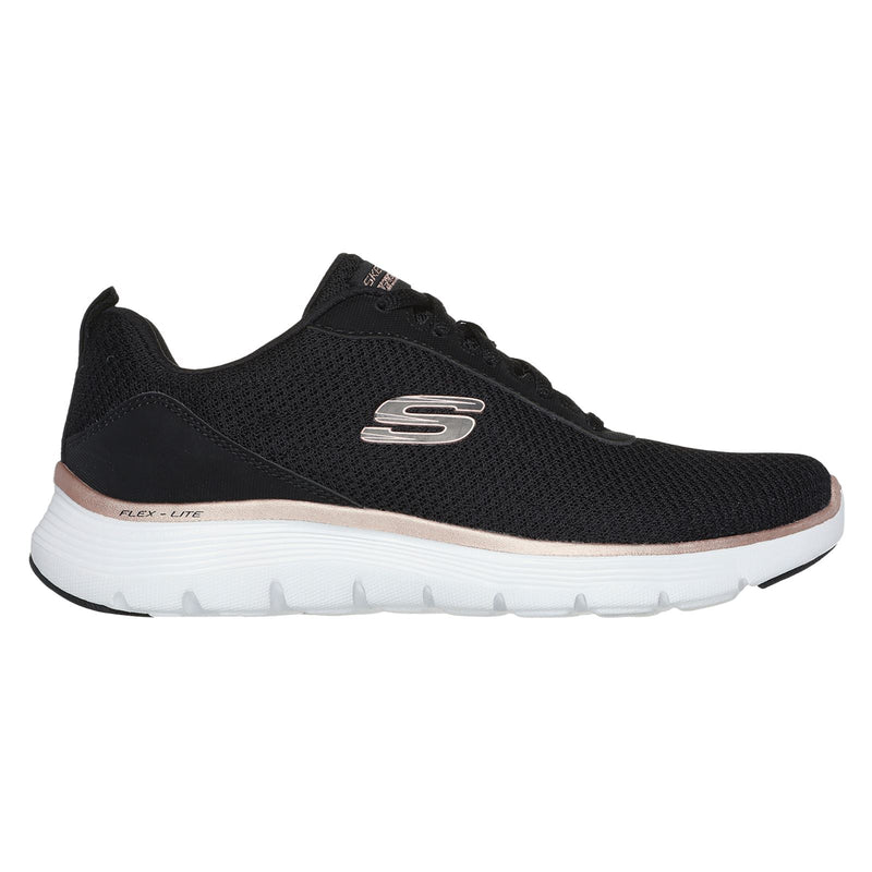 Skechers Flex Appeal 5.0 Uptake Sneakers Pour Femmes En Textile Noir/Or Rose
