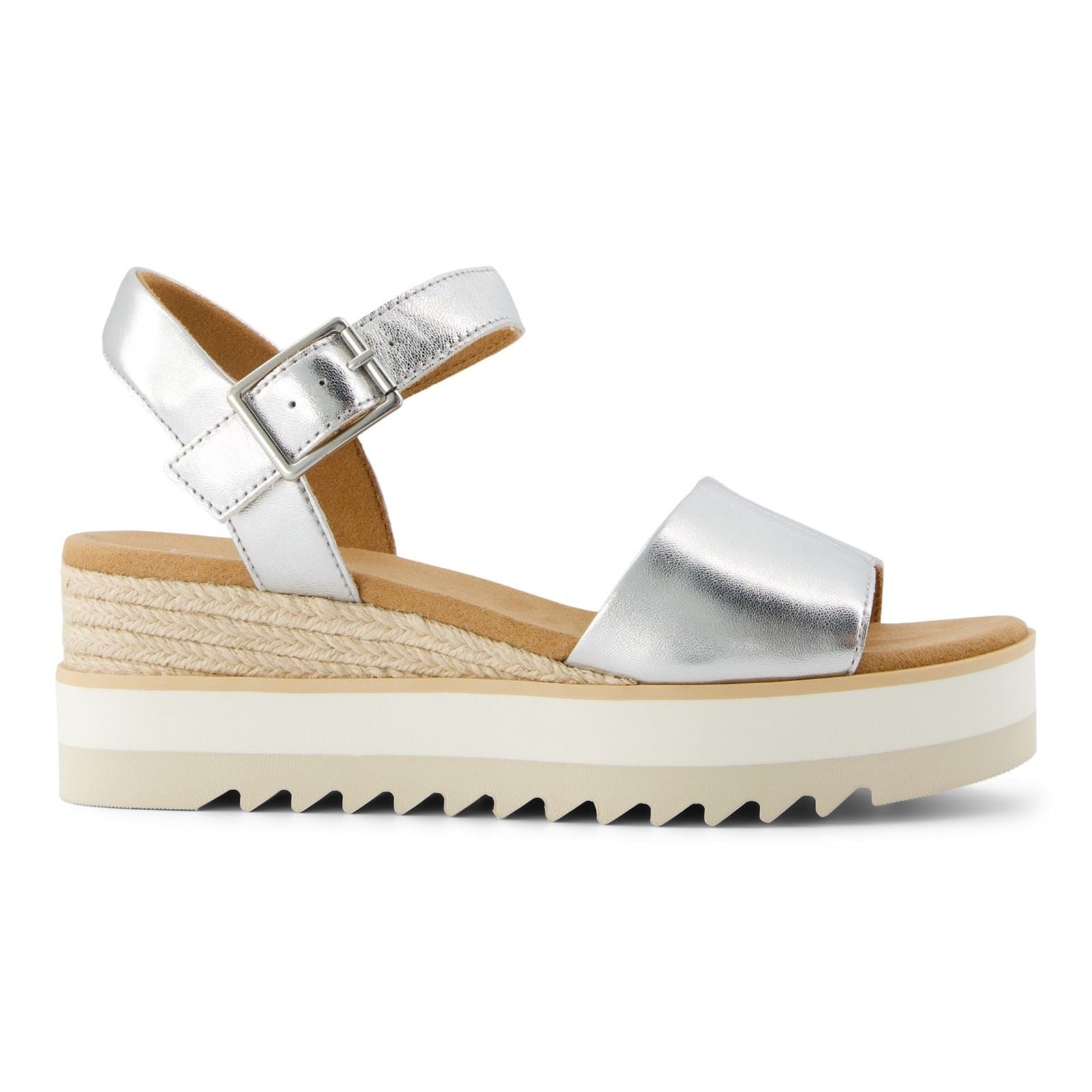 TOMS Diana Escarpins Compensés En Cuir Pour Femmes Couleur Argent