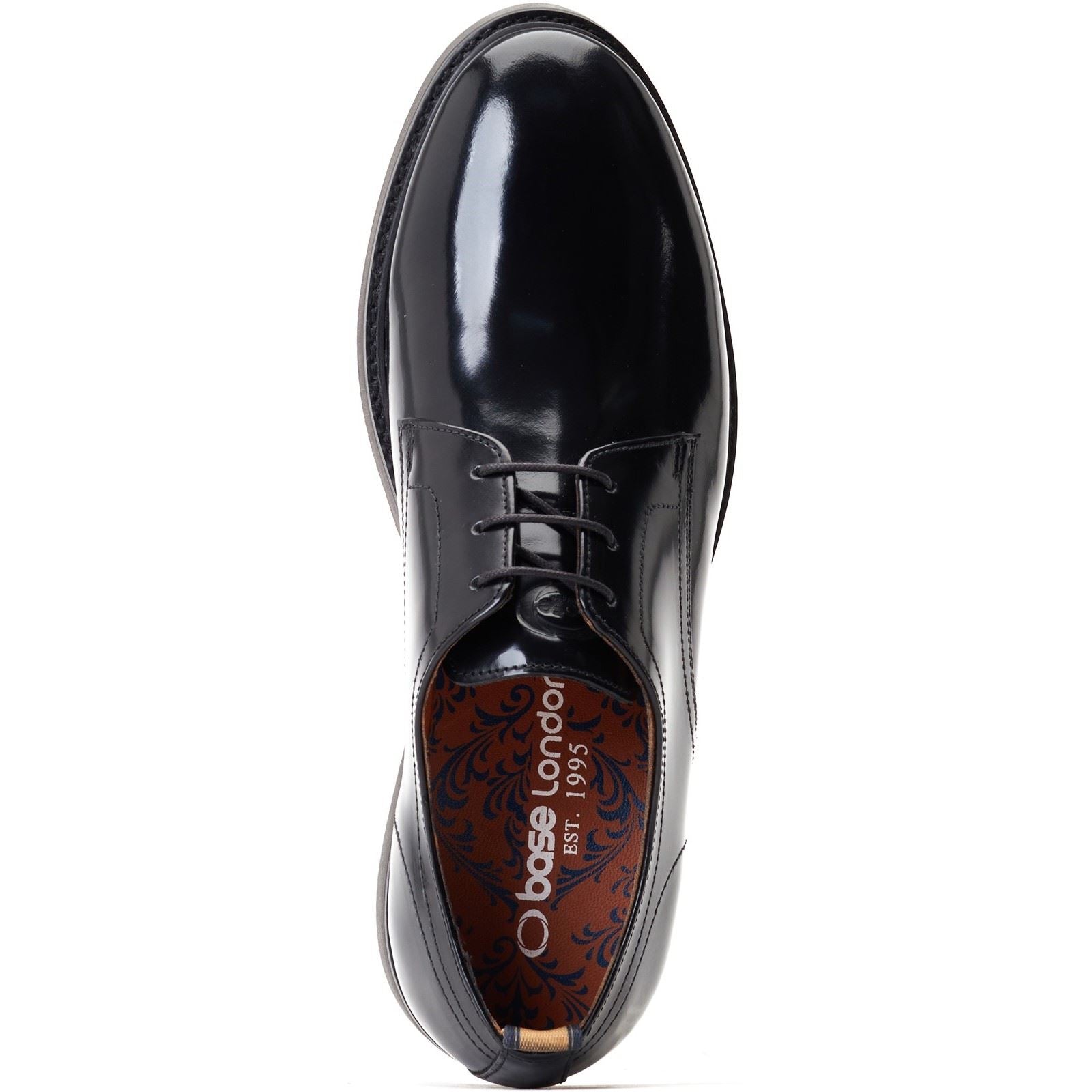 Base London Roly Chaussures Oxford Noires En Cuir Pour Hommes