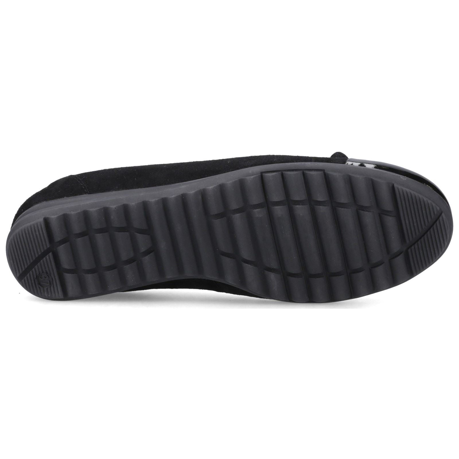 Hush Puppies Laurie Toe Cap Ballerines En Cuir Noires Pour Femmes