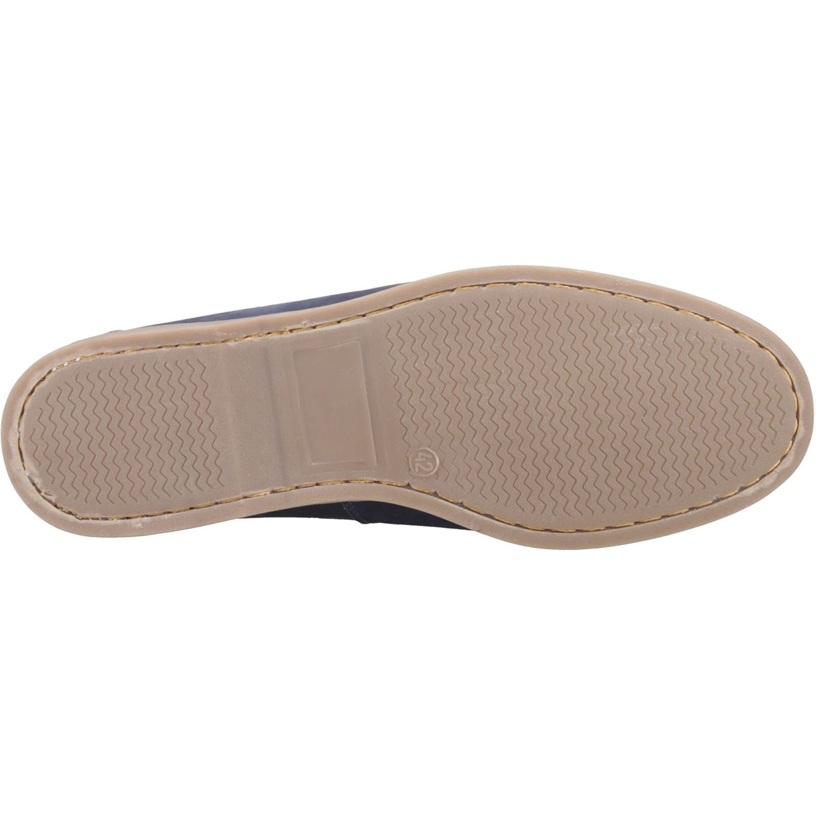 Hush Puppies Wilson Chaussures Bateau Pour Hommes En Cuir Marine/Marron