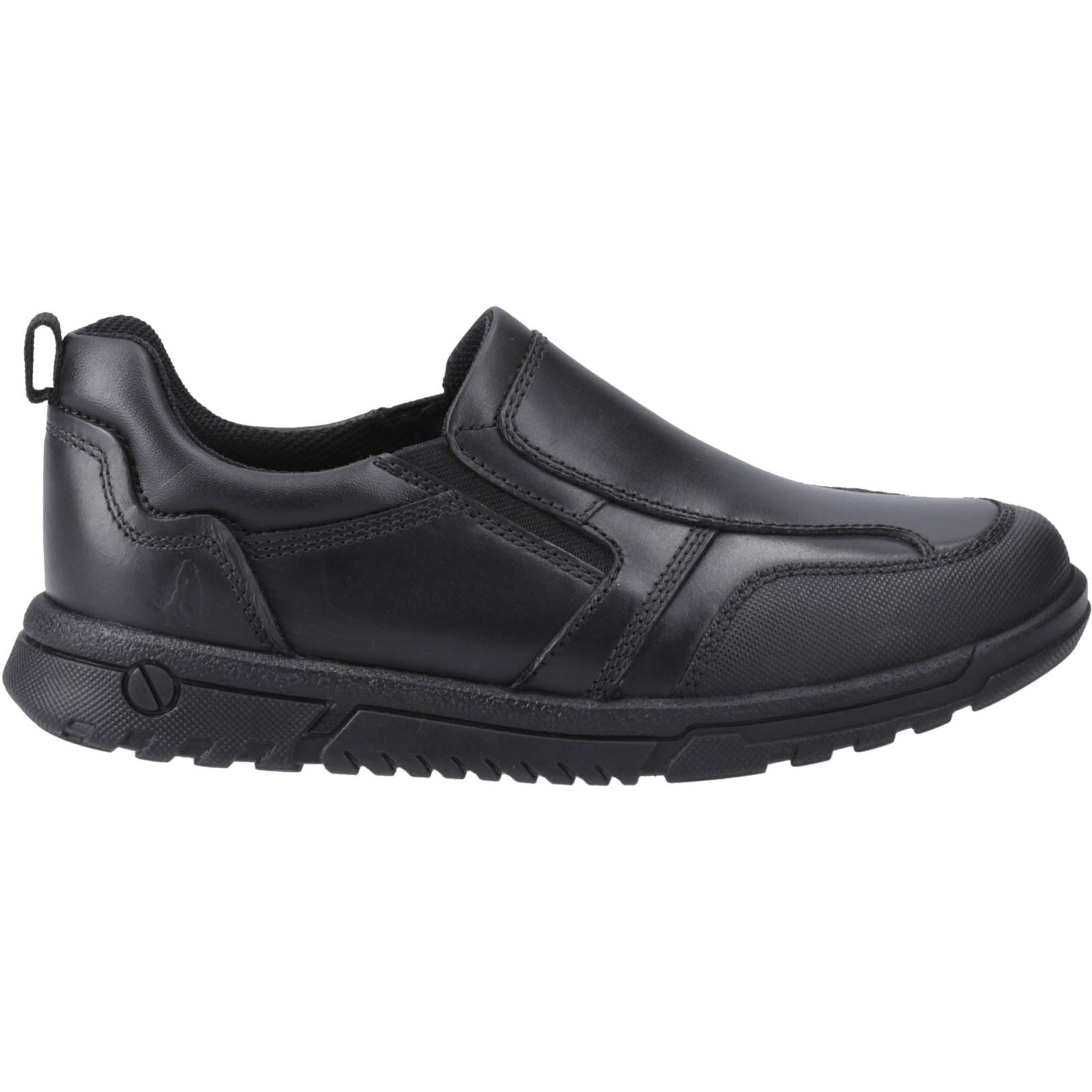 Hush Puppies Sergio Chaussures Noires Pour Garçons En Cuir