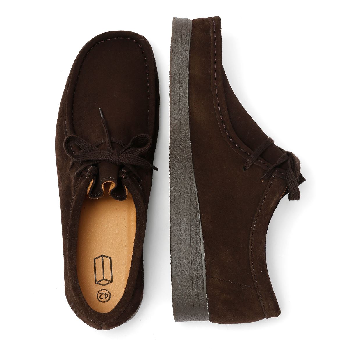 Tower Footwear Apache Chaussures Homme En Daim Marron À Lacets