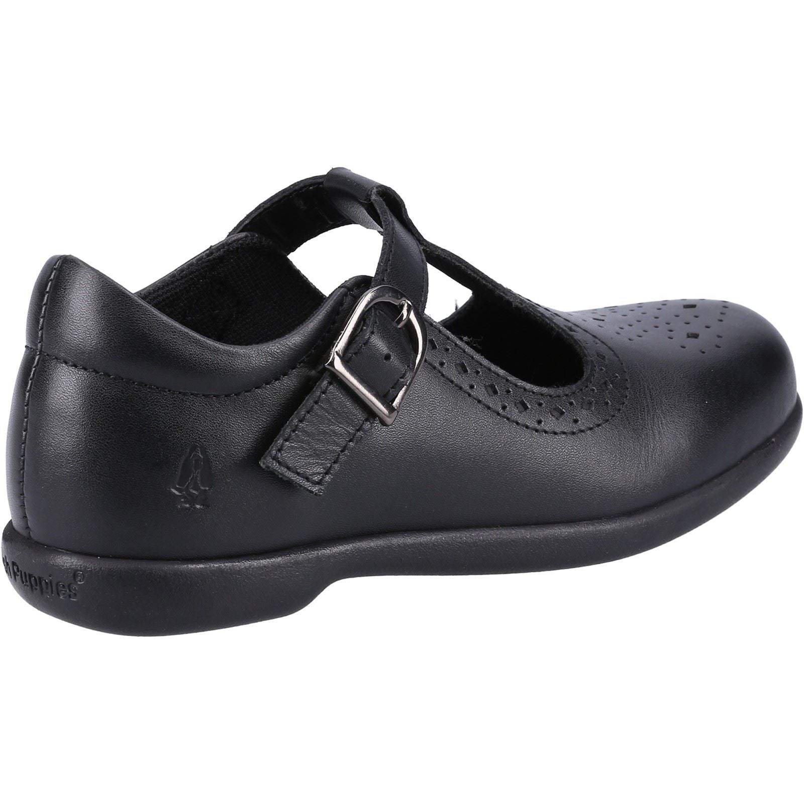 Hush Puppies Britney JNR Chaussures Noires Pour Filles En Cuir