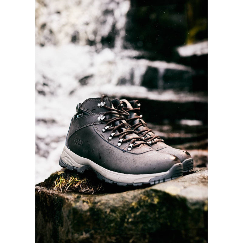 Hi-Tec Eurotrek Lite Waterproof Chaussures De Randonnée En Simili Cuir Pour Homme De Couleur Chocolat Foncé