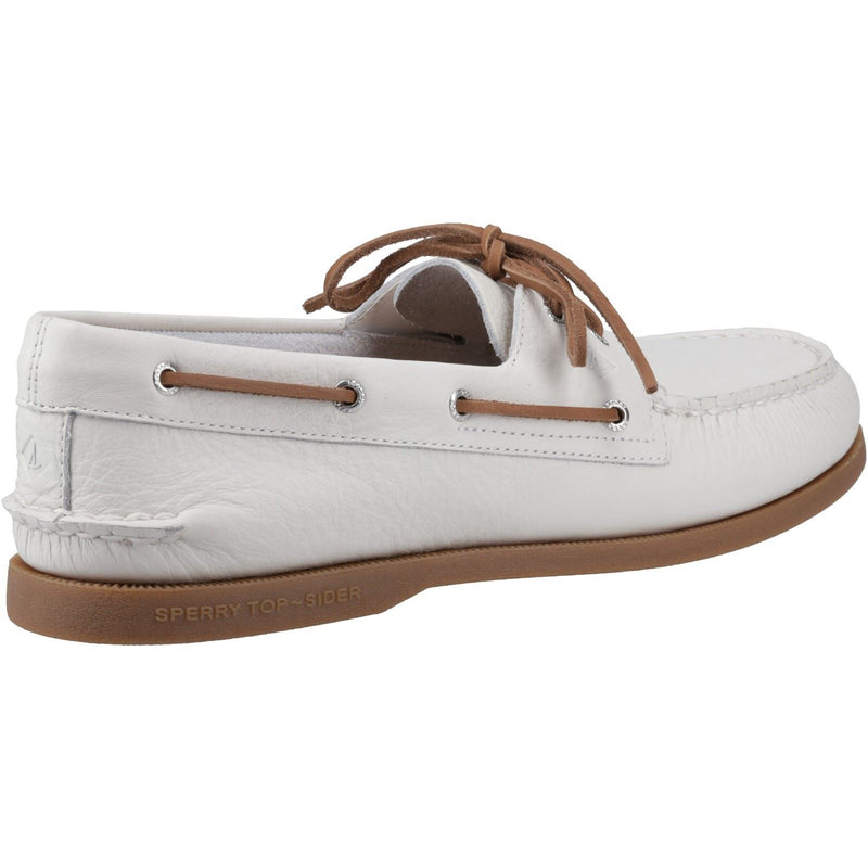 Sperry Authentic 2 Eye Chaussures Bateau Pour Hommes En Cuir Blanc/Gomme