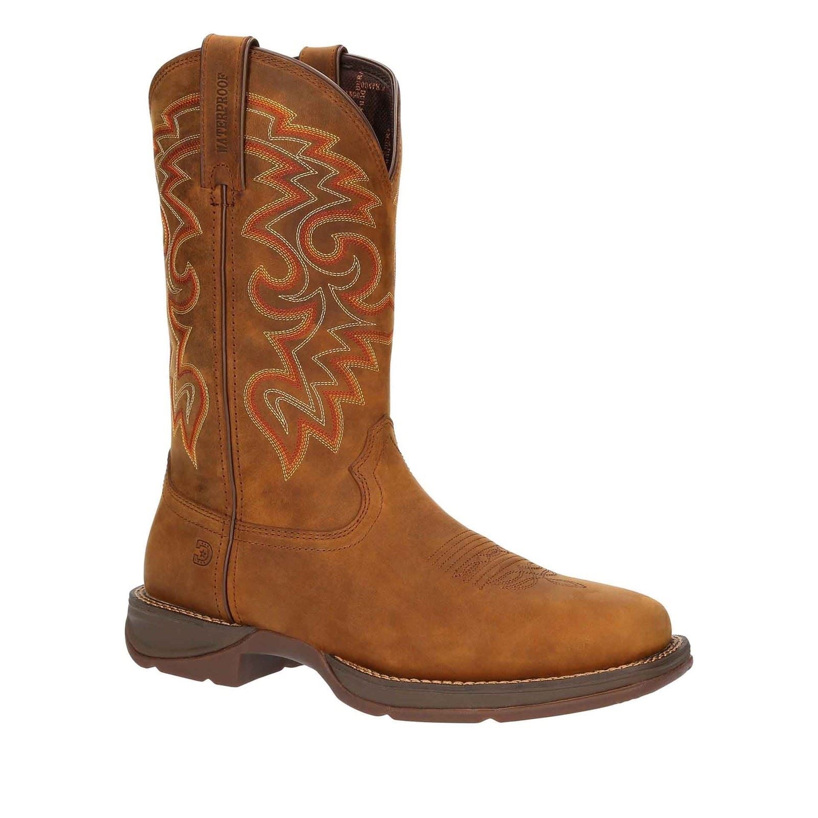Durango Rebel Chaussures En Cuir Pour Homme De Couleur Rouille