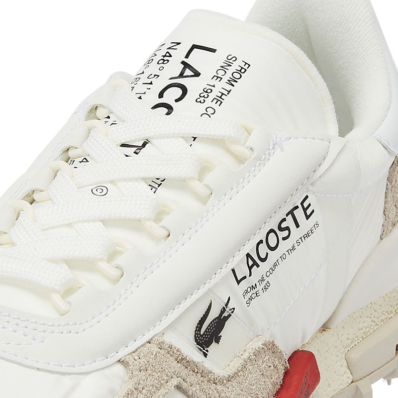 Lacoste Baskets De Sport Blanches/Rouges Pour Hommes Elite Active