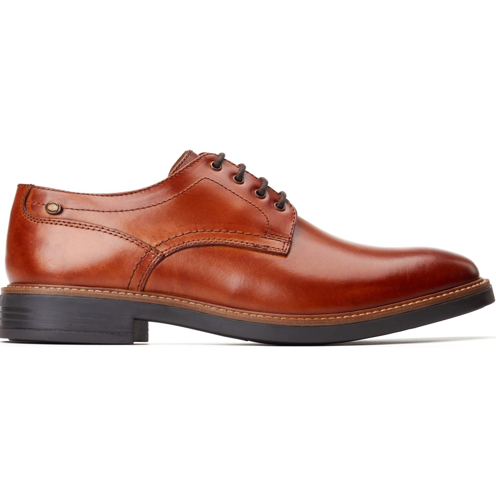 Base London Durham Chaussures En Cuir Pour Hommes En Tan Brûlé À Lacets