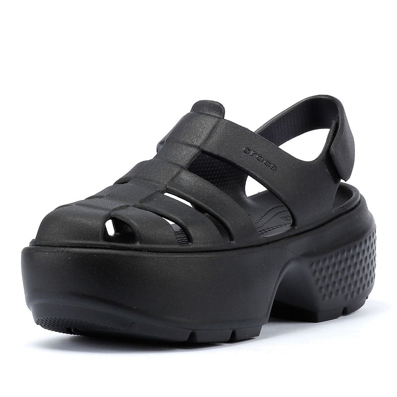 Crocs Stomp Fisherman Sandales Noires Pour Femmes