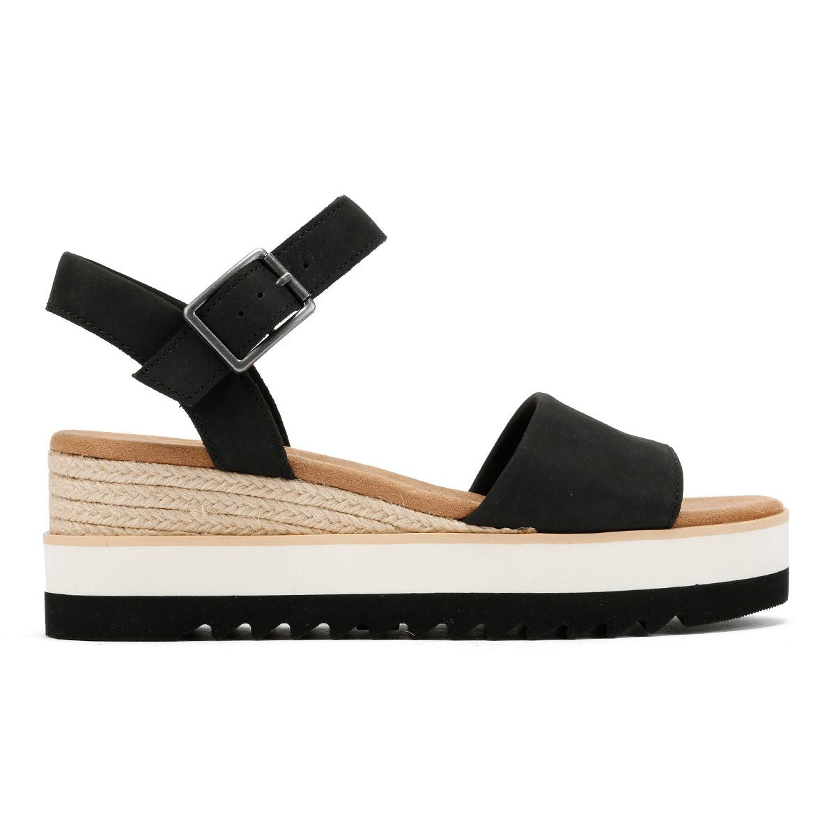 TOMS Diana Escarpins Compensés Noirs Pour Femmes En Cuir
