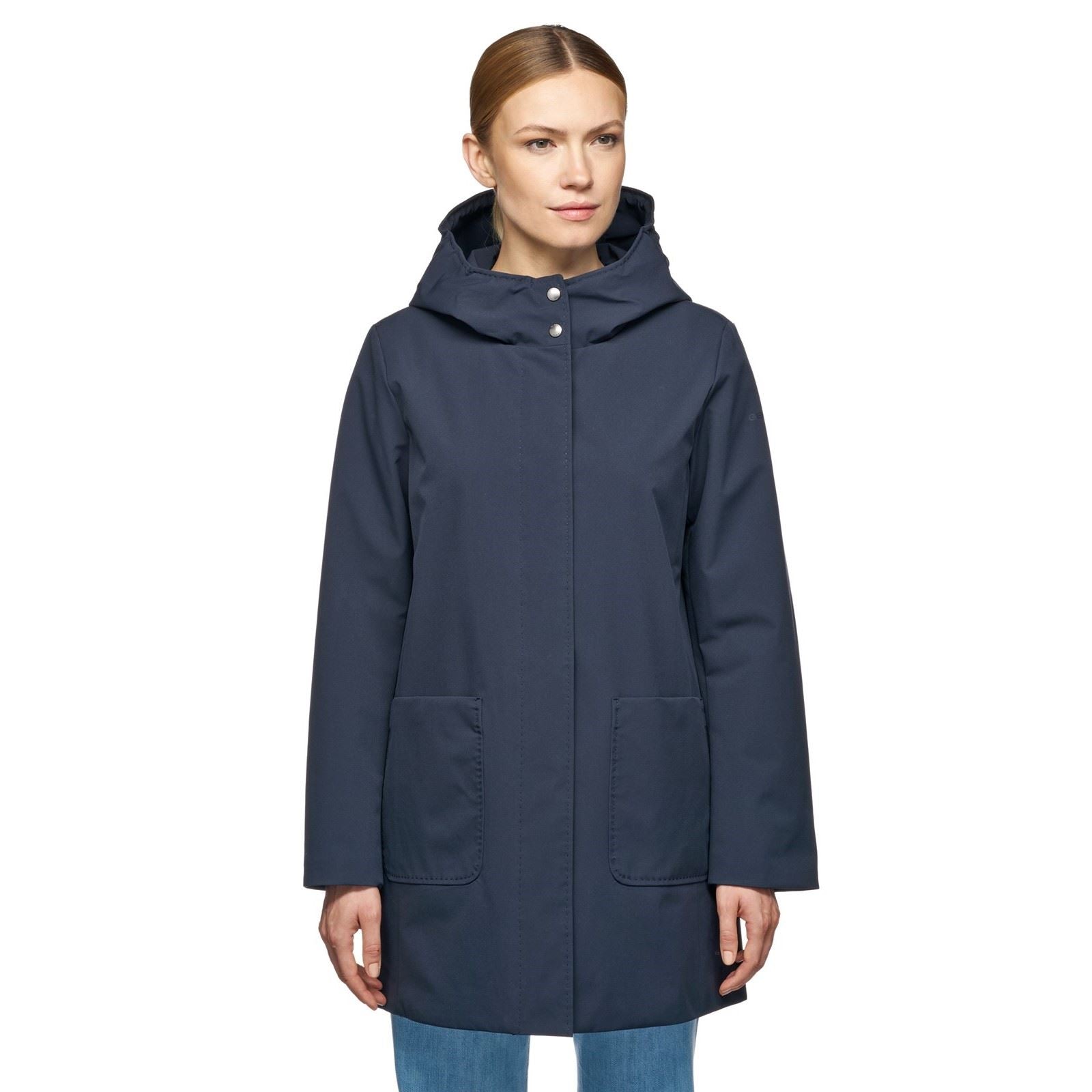 Geox W FLORETIA Manteau Parka Bleu Pour Femmes
