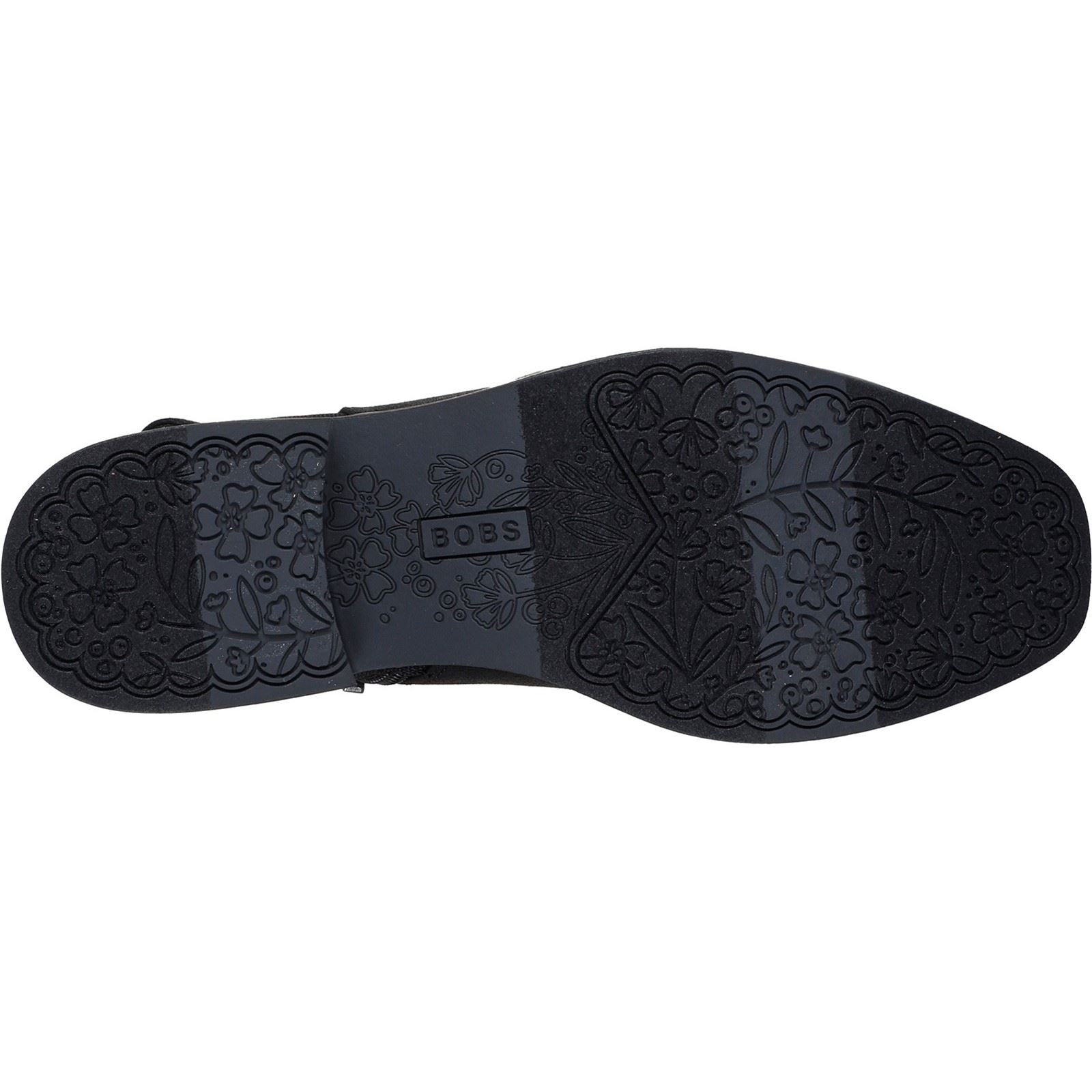Skechers BOBS Wander Luxe Bottines À Talons Noirs Pour Femmes En Textile