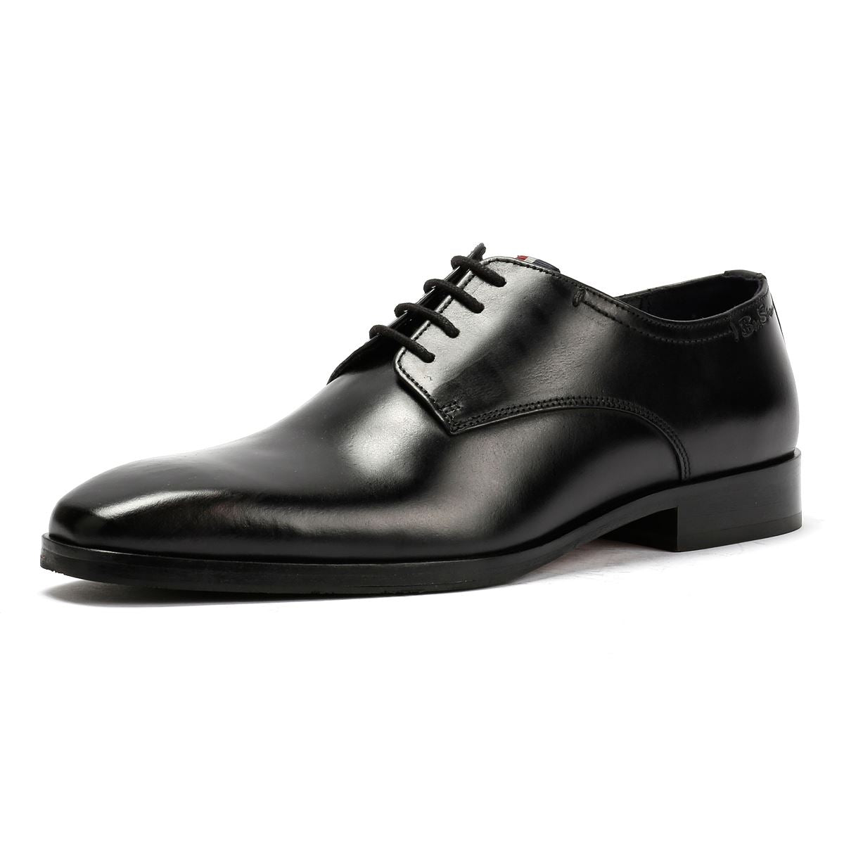 Ben Sherman Kenton Chaussures Noires En Cuir Pour Homme À Lacets