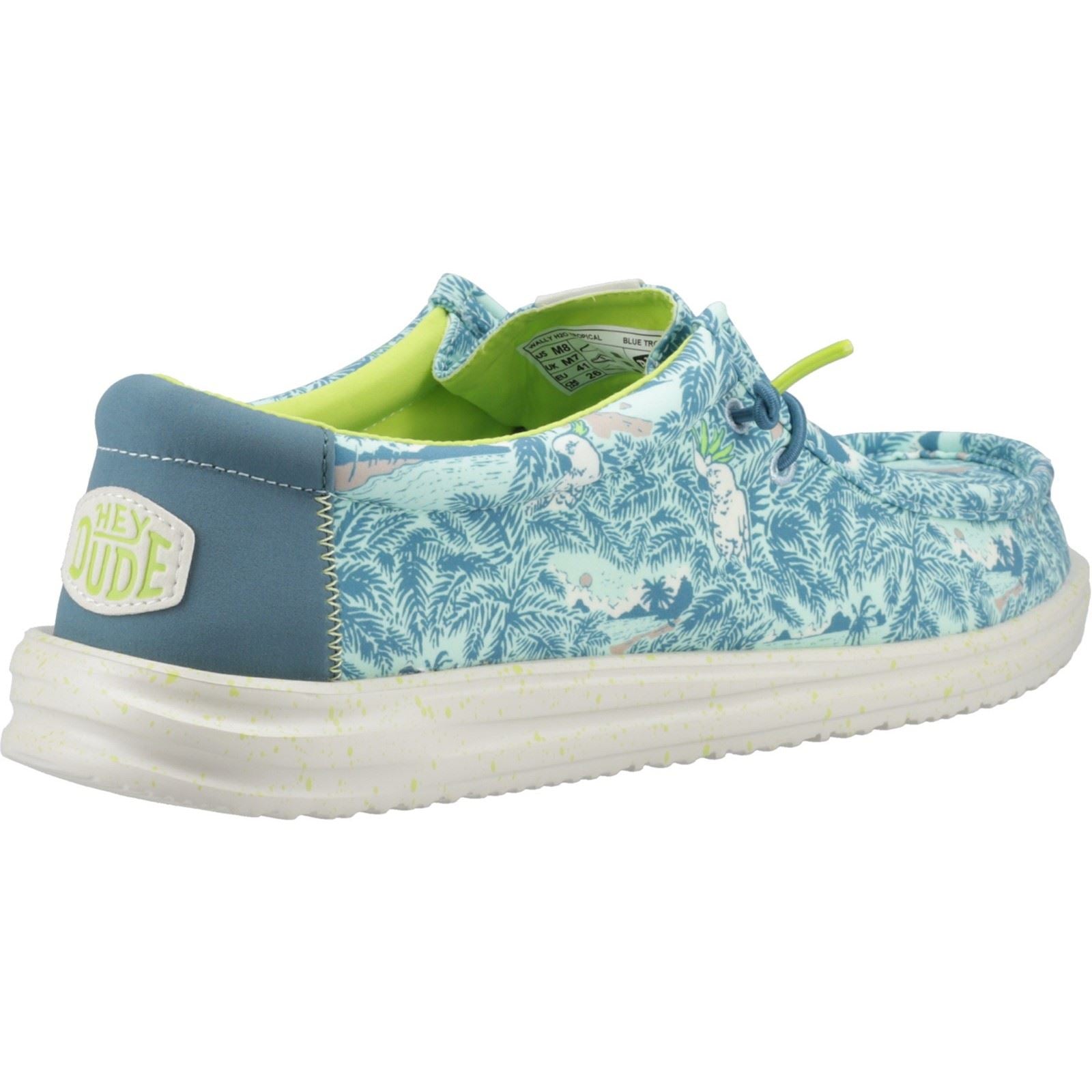 HEYDUDE Wally H2O Tropical Chaussures Bateau Tropicales Bleues Pour Homme