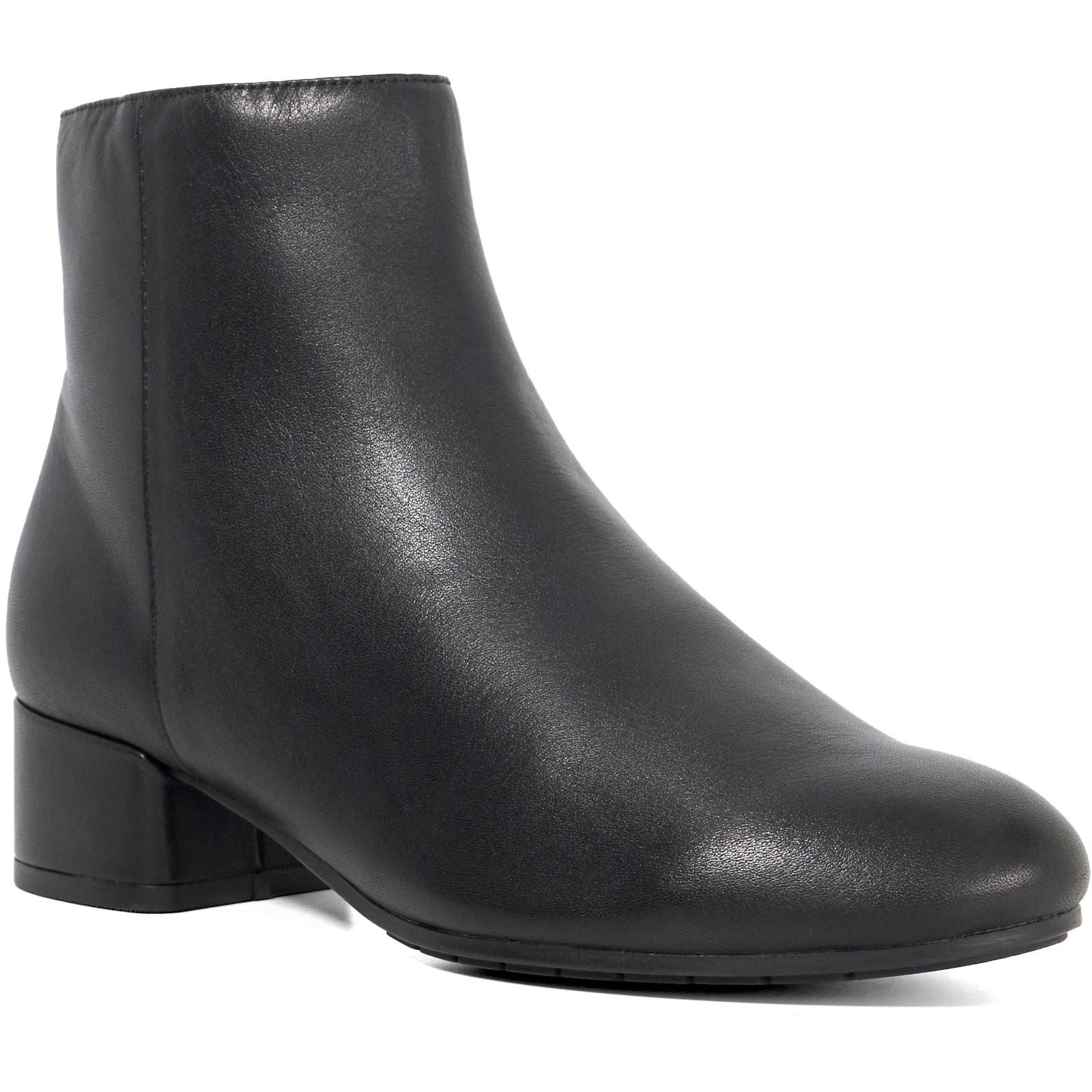 Dune Pippie Bottes Noires À Talons En Cuir Pour Femme