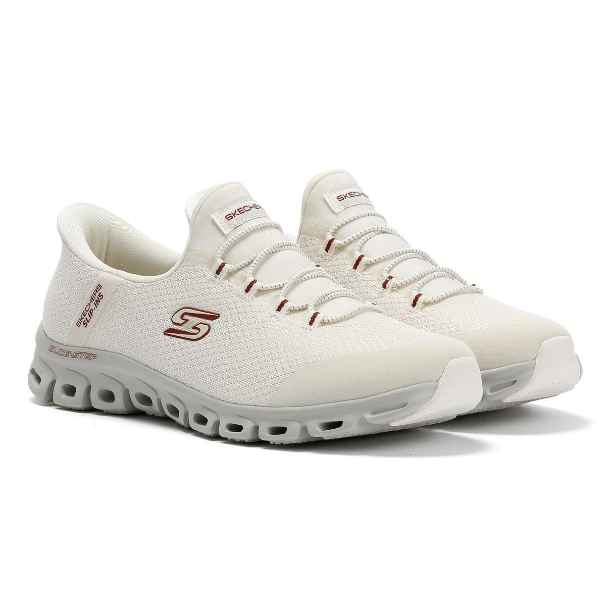 Skechers Slip-Ins Glide Step Vibey Baskets Blanches En Mesh Pour Femmes