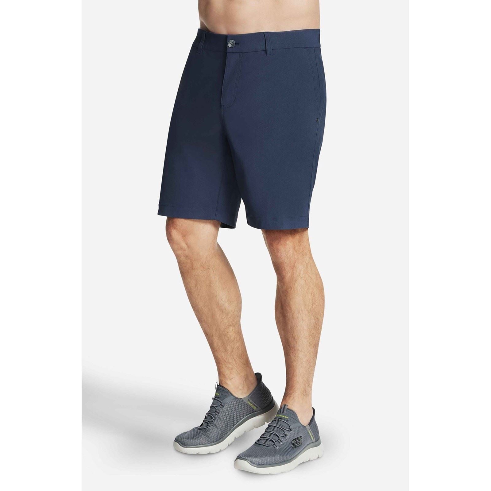 Skechers Premium Everywhere 9 Inch Shorts En Polyester Pour Hommes Gris Au Genou