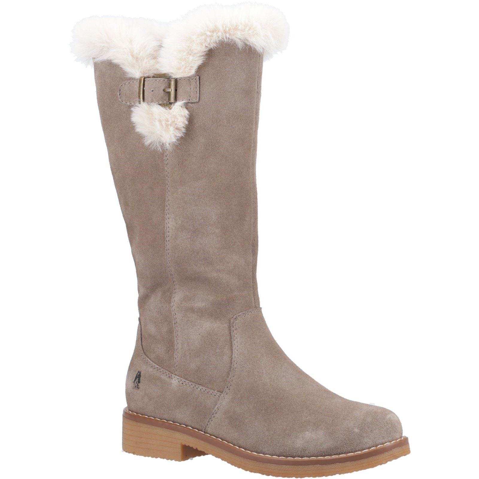 Hush Puppies Millie Bottes Taupe Pour Femmes En Suède