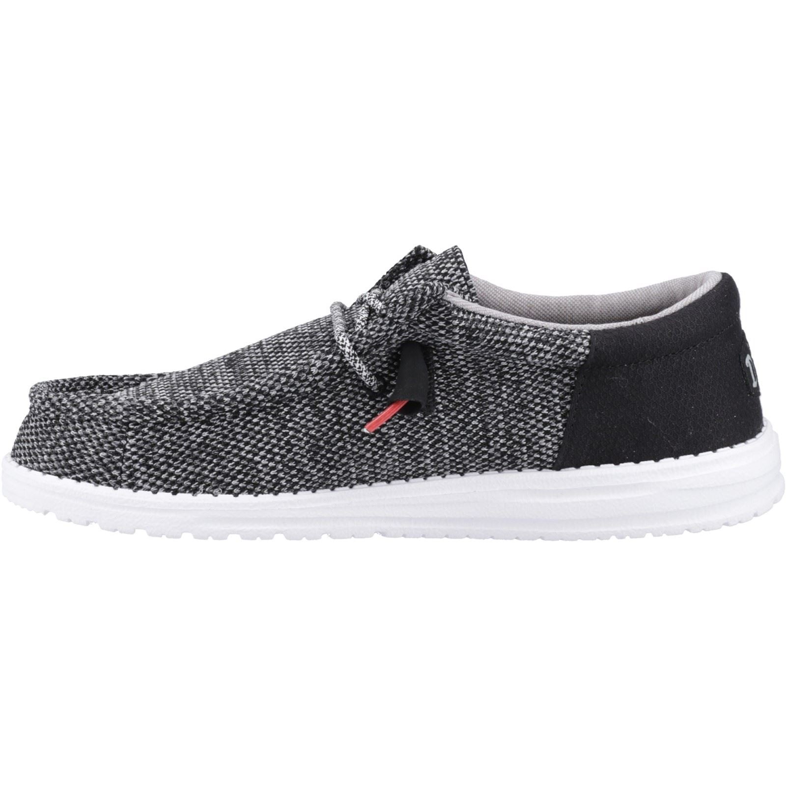 HEYDUDE Wally Funk Open Mesh Chaussures Bateau Hommes Noires/Blanches