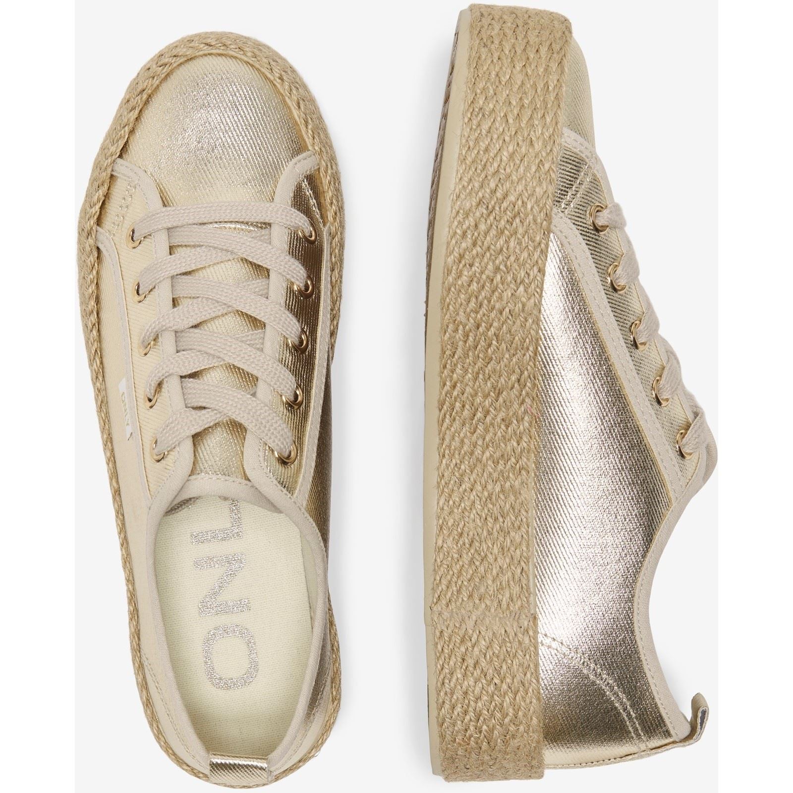 ONLY IDA 1 Chaussures De Sport Dorées En Coton Pour Femmes