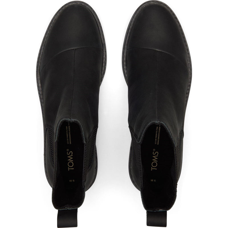 TOMS Charlie Bottes Noires En Cuir Pour Femmes