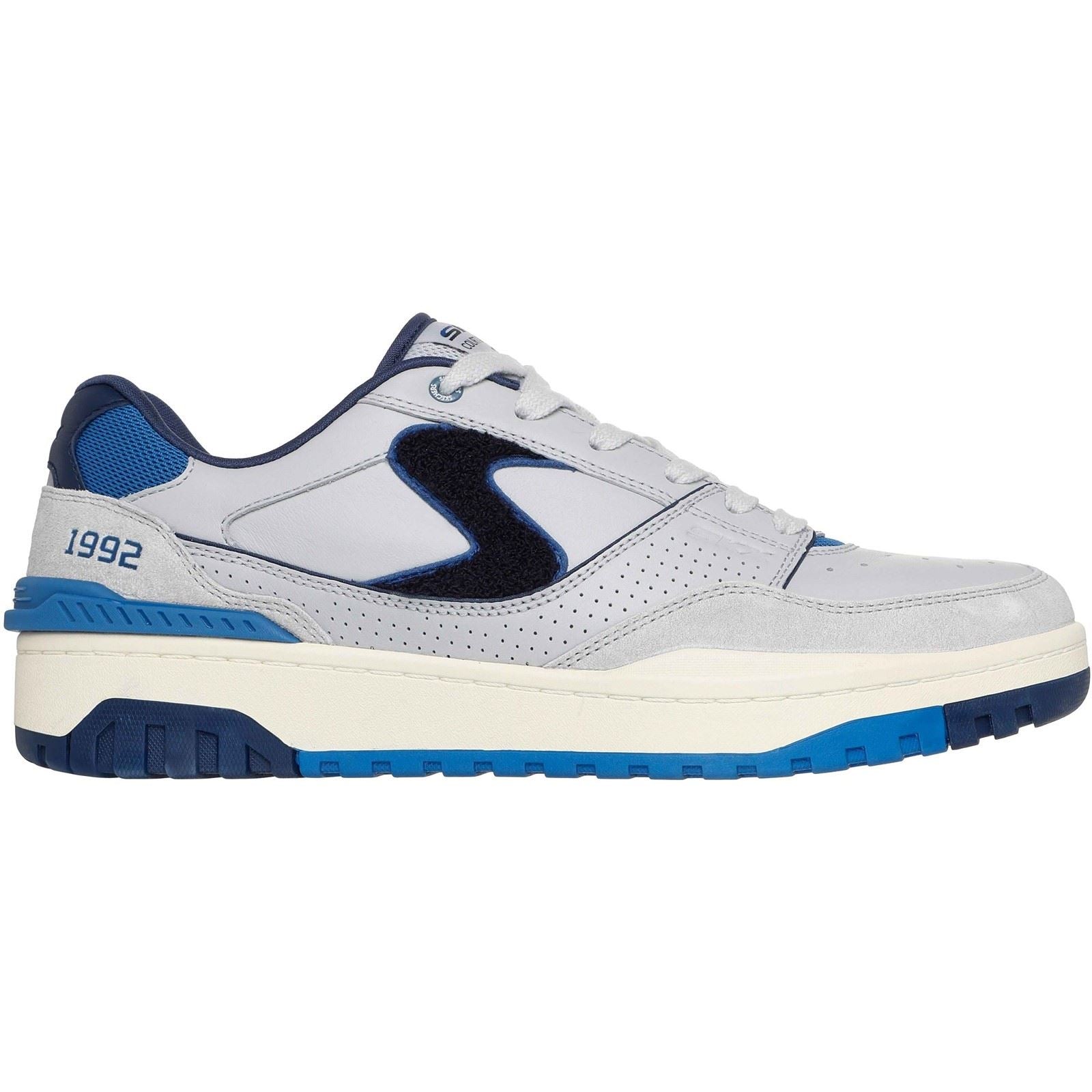 Skechers S-1992 Baskets En Cuir Pour Hommes Gris/Bleu