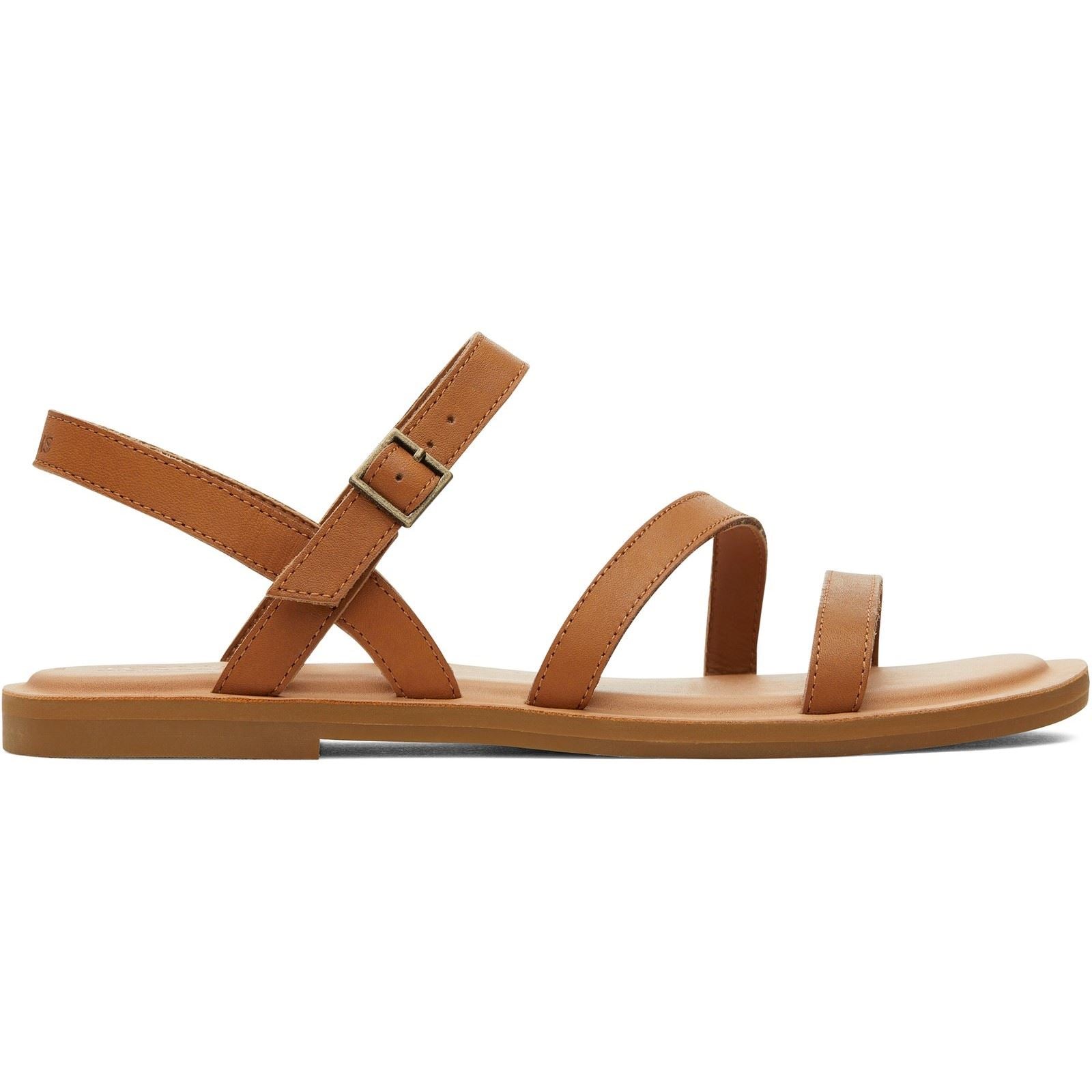 TOMS Kira Sandales En Cuir Pour Femmes Couleur Caramel