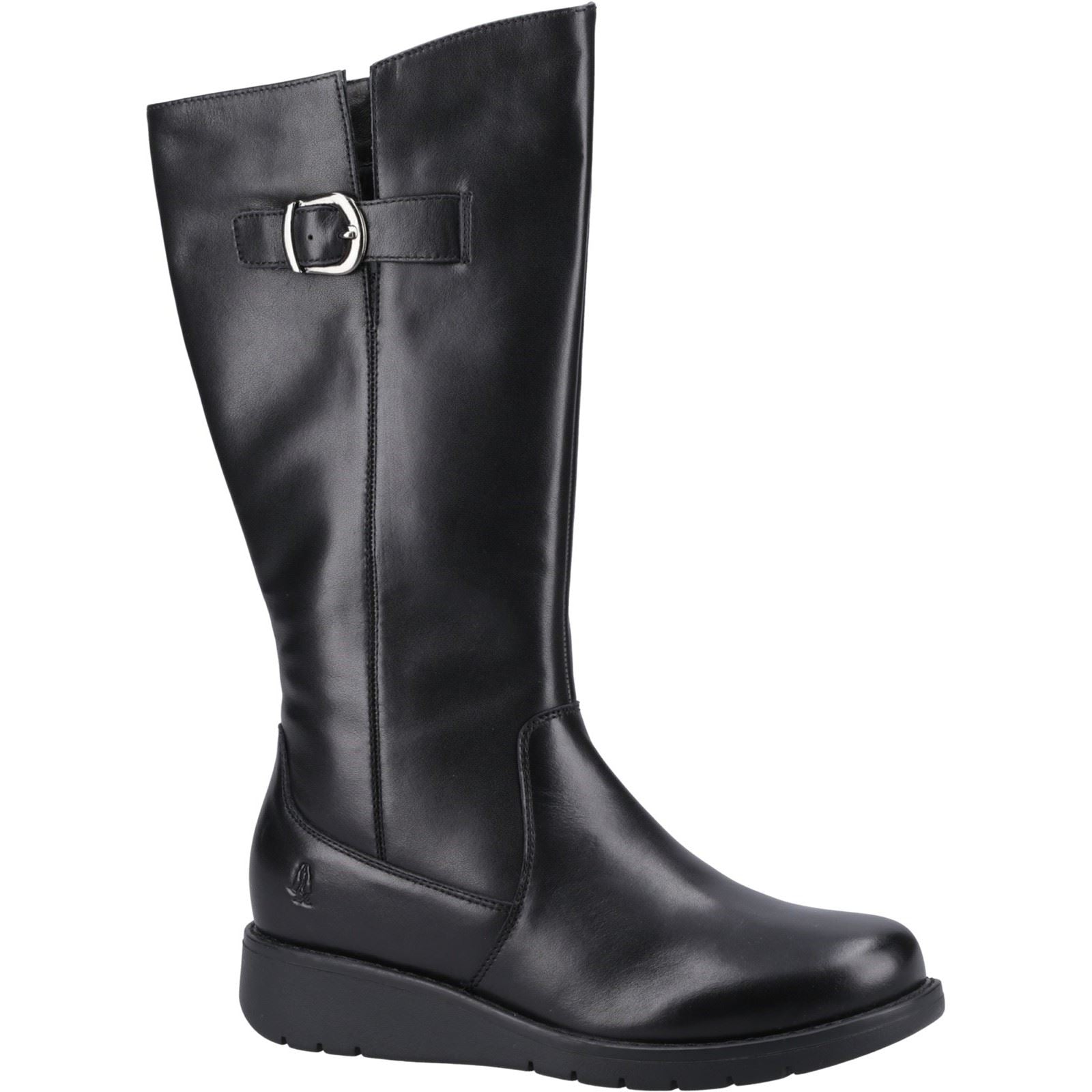Hush Puppies Luna Bottes En Cuir Noires Pour Femmes