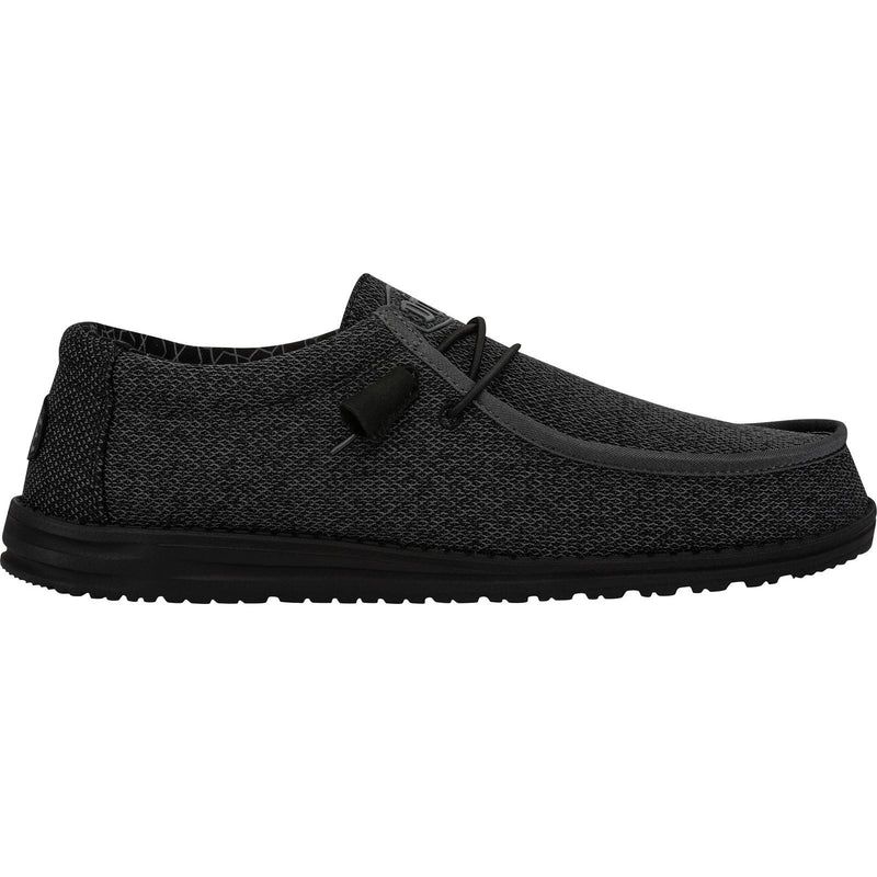 HEYDUDE Wally Sox Chaussures Bateau Noires En Micro-Suède Pour Homme.