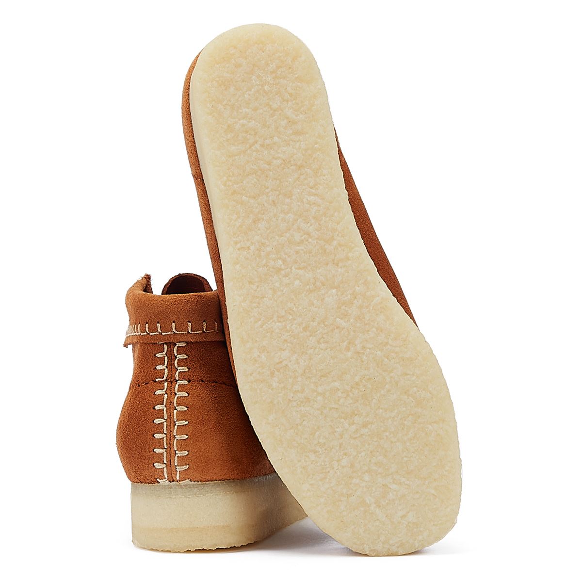 Clarks Bottes Murales Wallabee En Daim Couture Femme Couleur Ginger.