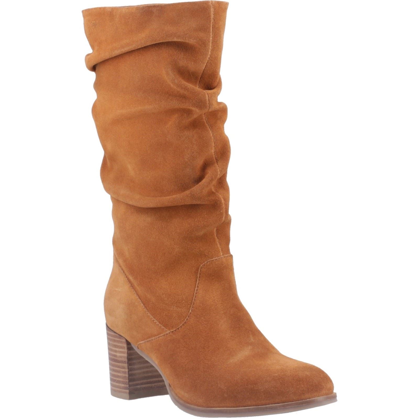Hush Puppies Cosima Bottes Hautes À Talons Pour Femmes En Daim Couleur Tan